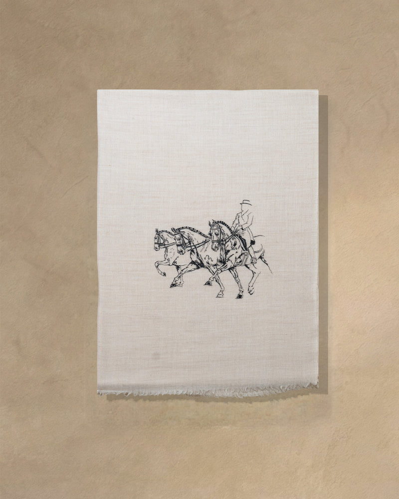 Passage Grace Cashmere Stole — Cream stole from the Ashwaa Dressage collection