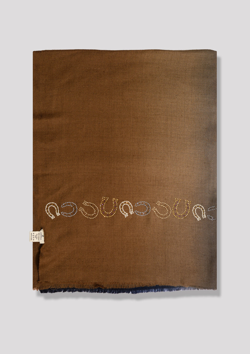 Chukka Stride Cashmere Stole — Brown stole from the Ashwaa Polo collection
