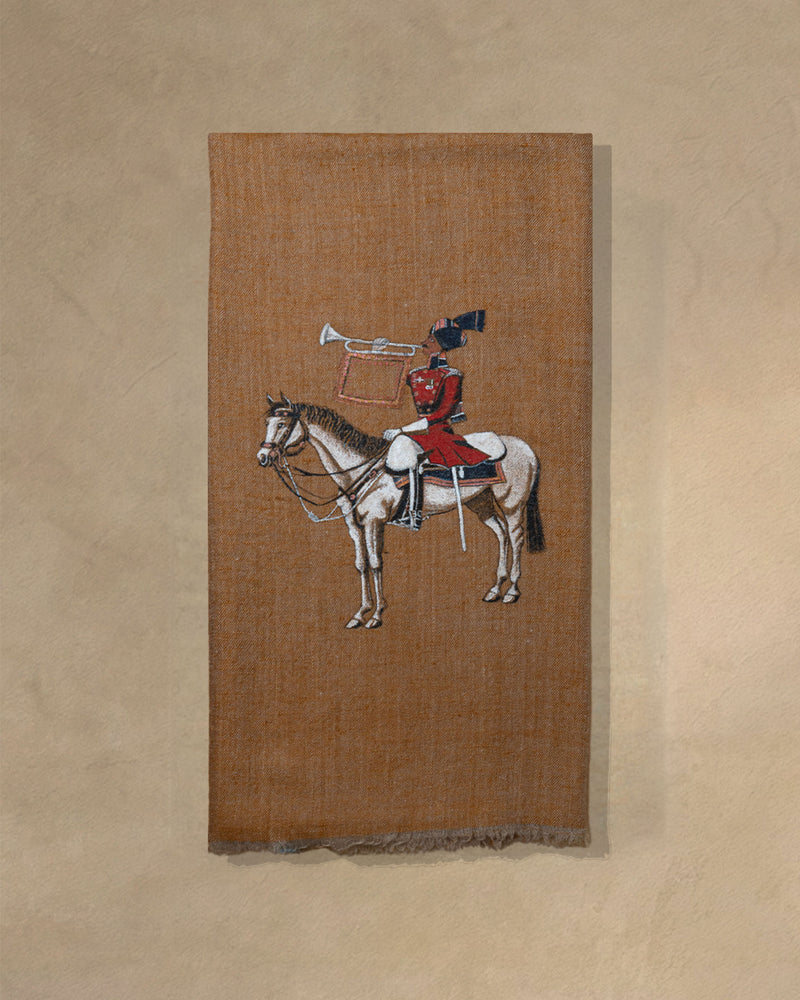 Trumpet Sorrel Cashmere stole Brown stole from the Ashwaa Equestrian collection