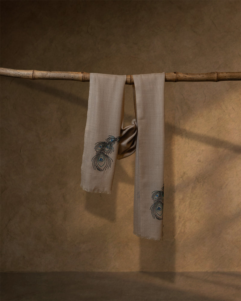 Volte Cadence Cashmere Stole — Earth Brown stole from the Ashwaa Dressage collection