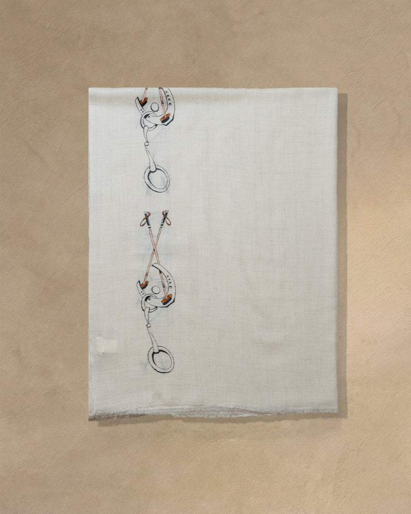 Tack Drift Cashmere Stole — Beige stole from the Ashwaa Polo collection