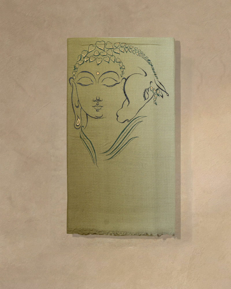 Levade Gilt Cashmere Stole — Lemon Yellow stole from the Ashwaa Dressage collection