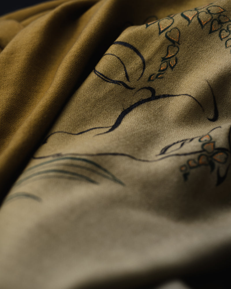 Levade Gilt Cashmere Stole — Lemon Yellow stole from the Ashwaa Dressage collection