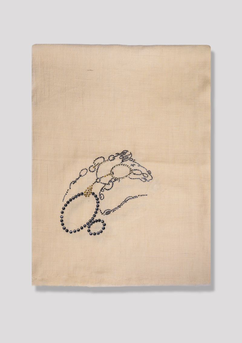 Bridle Frost Cashmere Stole — Cream stole from the Ashwaa Equestrian collection