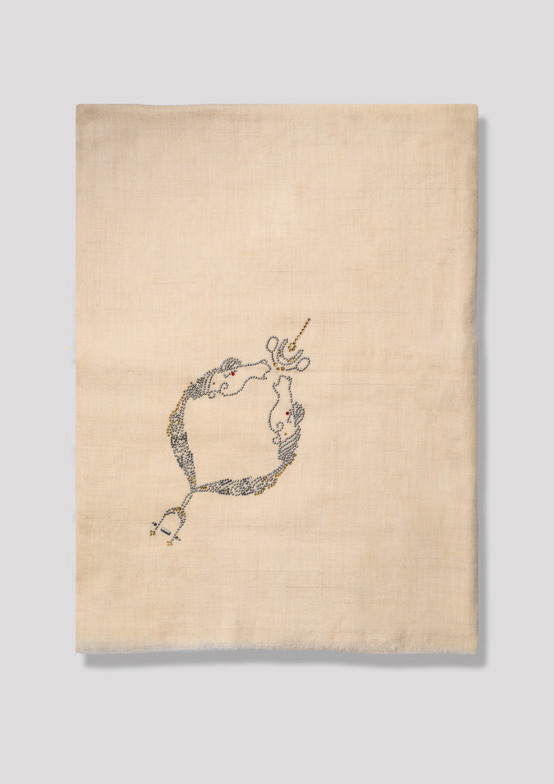 Hock Roan Cashmere Stole — Cream stole from the Ashwaa Equestrian collection