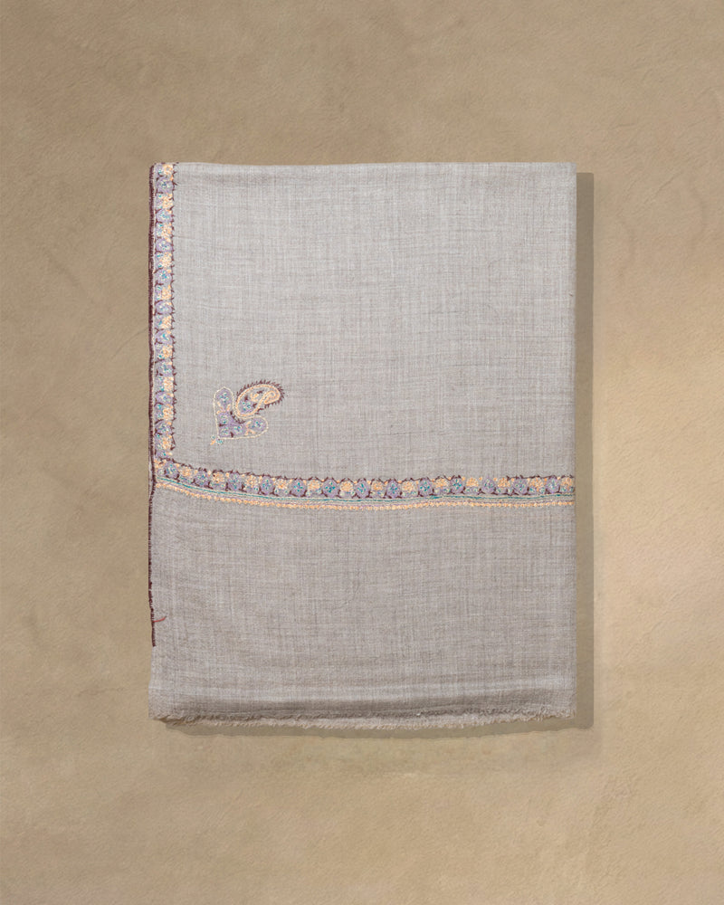 Meadow Dawn Baby Cashmere Stole — Natural Brown stole from the Ashwaa Icons collection