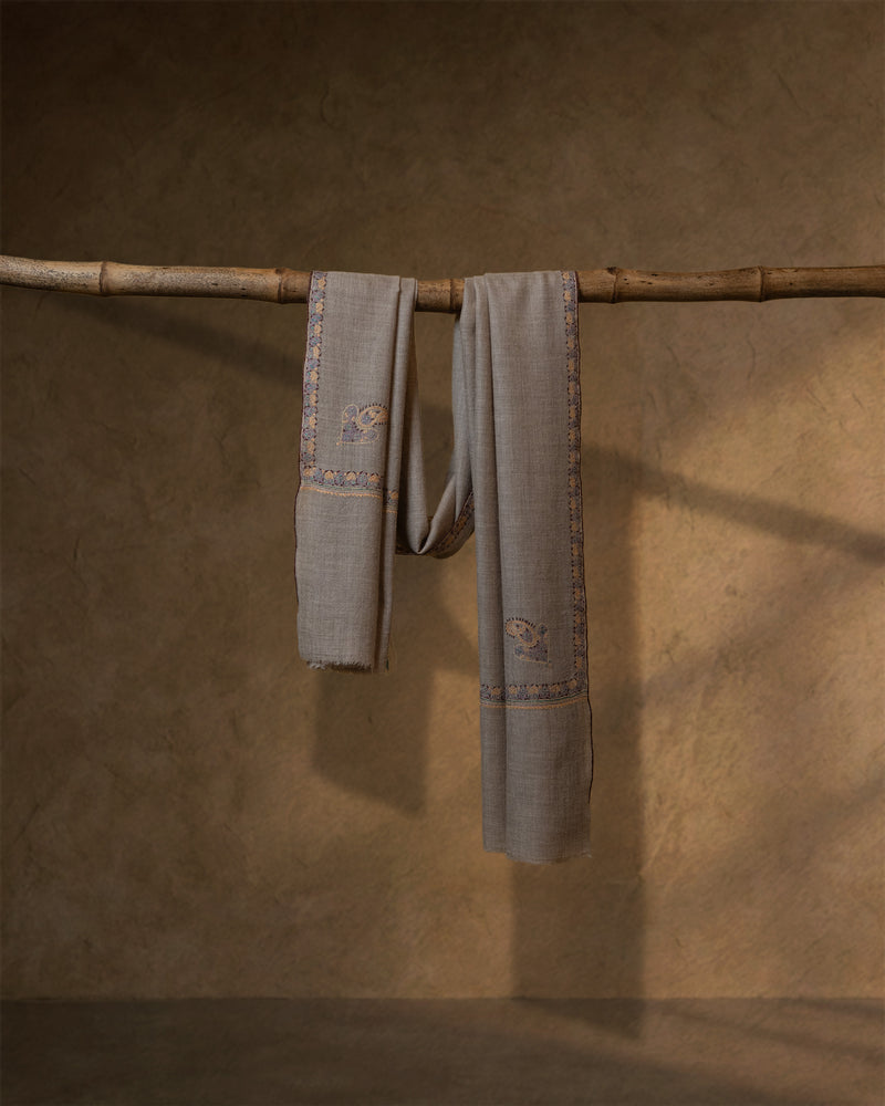 Meadow Dawn Baby Cashmere Stole — Natural Brown stole from the Ashwaa Icons collection