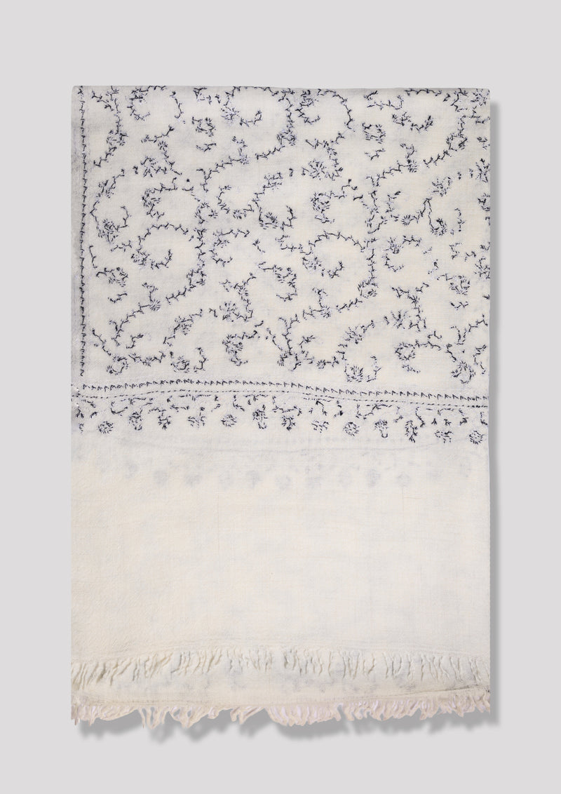 Halter Frost Baby Cashmere Stole — Cream stole from the Ashwaa Icons collection