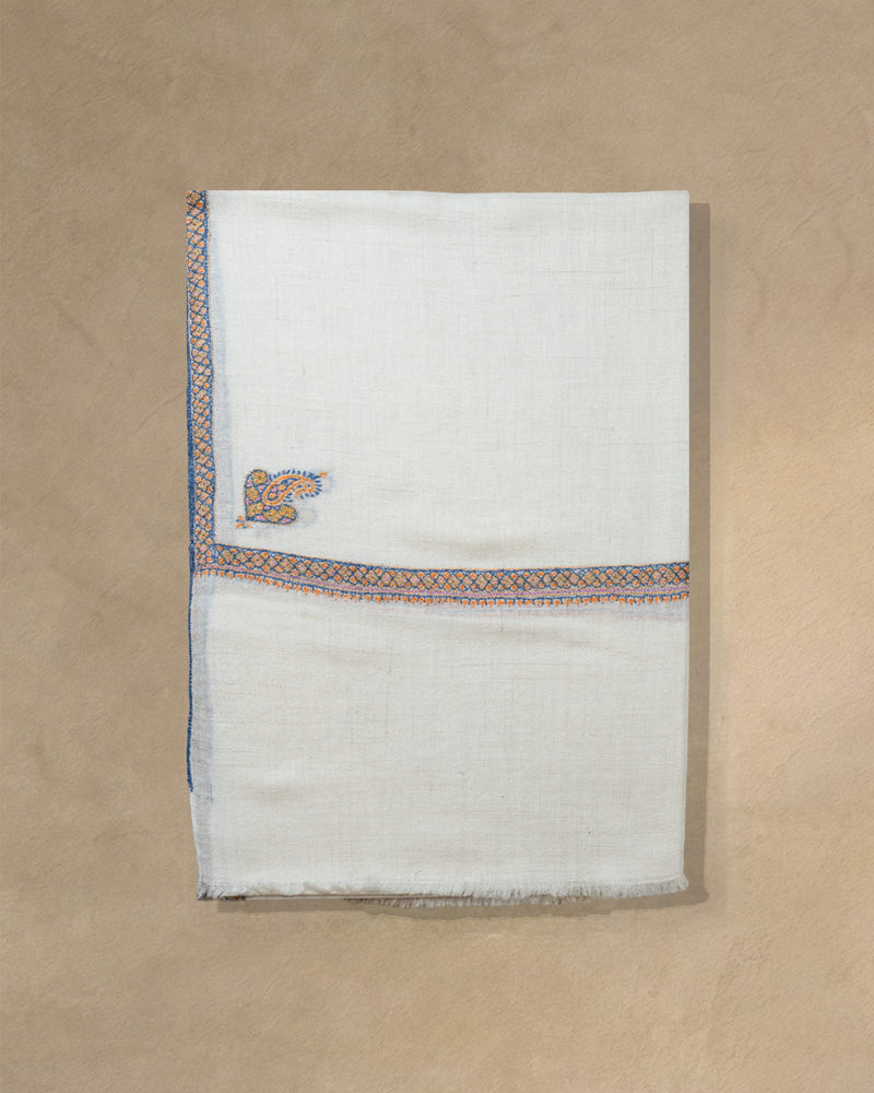 Stirrup Dawn Baby Cashmere Stole — Cream stole from the Ashwaa Icons collection