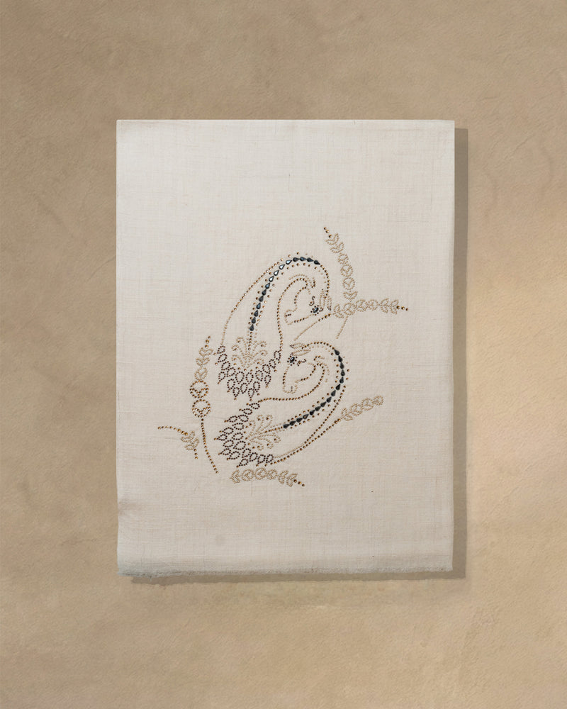 Pirouette Gilt Cashmere Stole — Cream stole from the Ashwaa Dressage collection