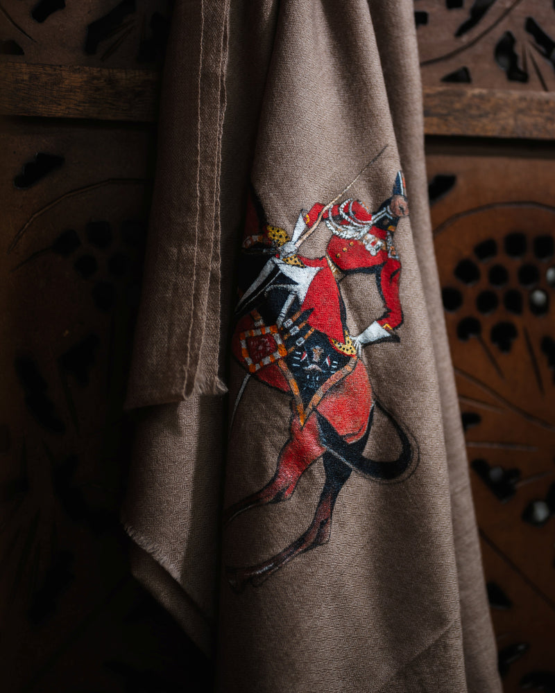 Cantle Dusk Cashmere Stole — Earth Brown stole from the Ashwaa Equestrian collection