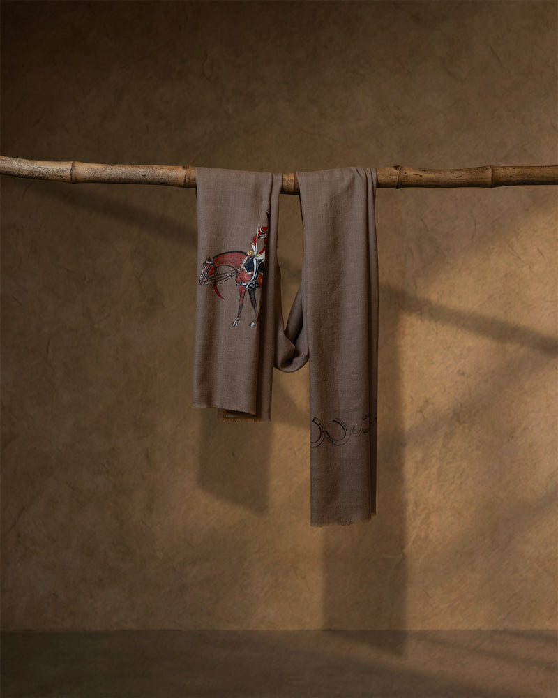 Cantle Dusk Cashmere stole Brown stole from the Ashwaa Equestrian collection
