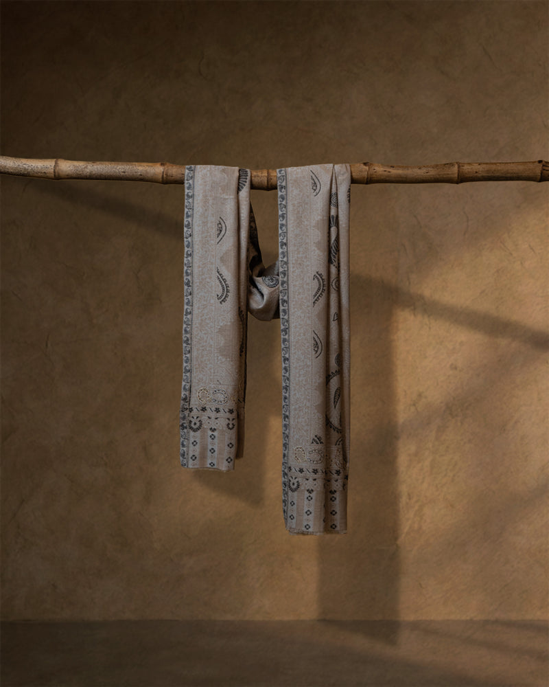 Pastern Dune Wool Stole — Beige stole from the Ashwaa Equestrian collection