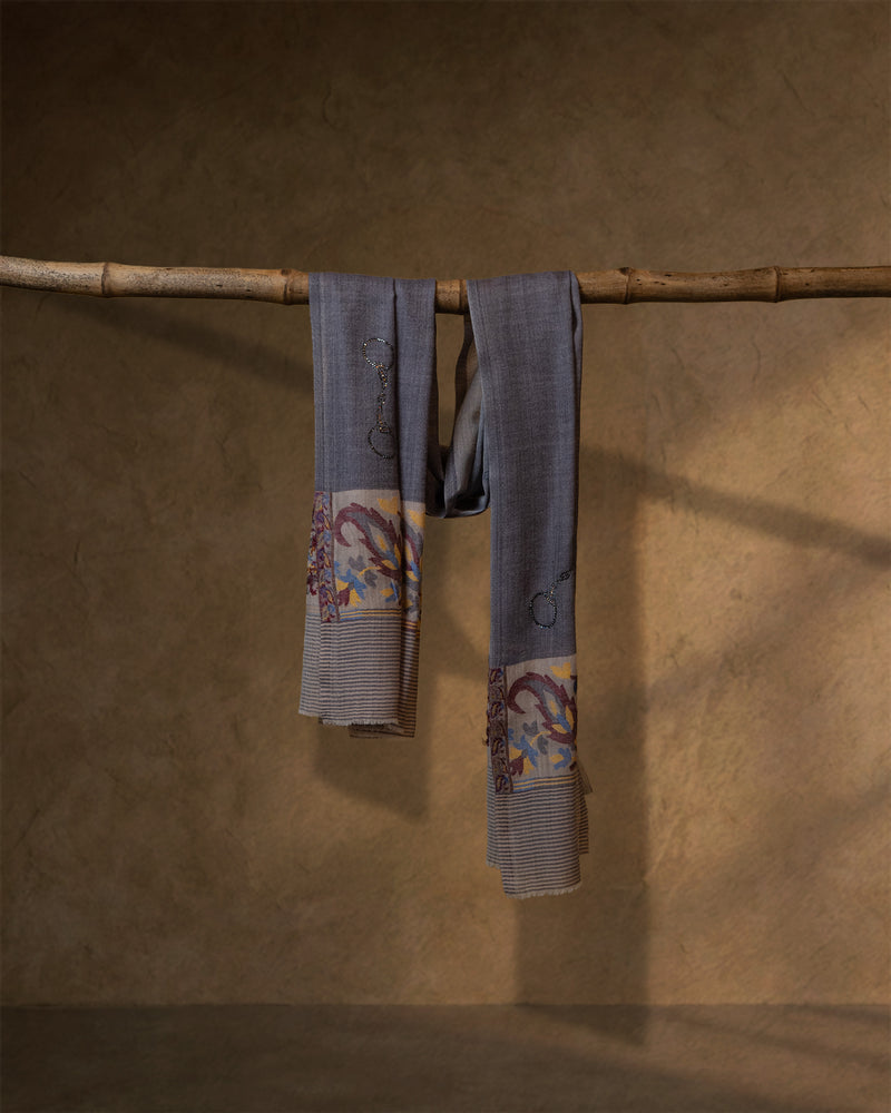 Cantle Bloom Wool Stole — Lavender stole from the Ashwaa Equestrian collection