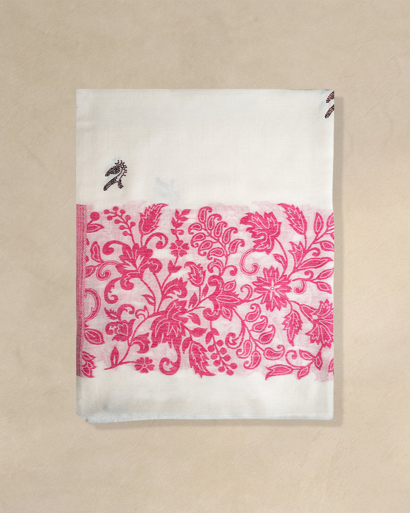 Fetlock Bloom Wool Stole — Cream stole from the Ashwaa Equestrian collection