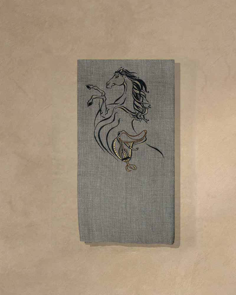 Caracole Dusk Cashmere Stole Beige stole from the Ashwaa Show jumping collection