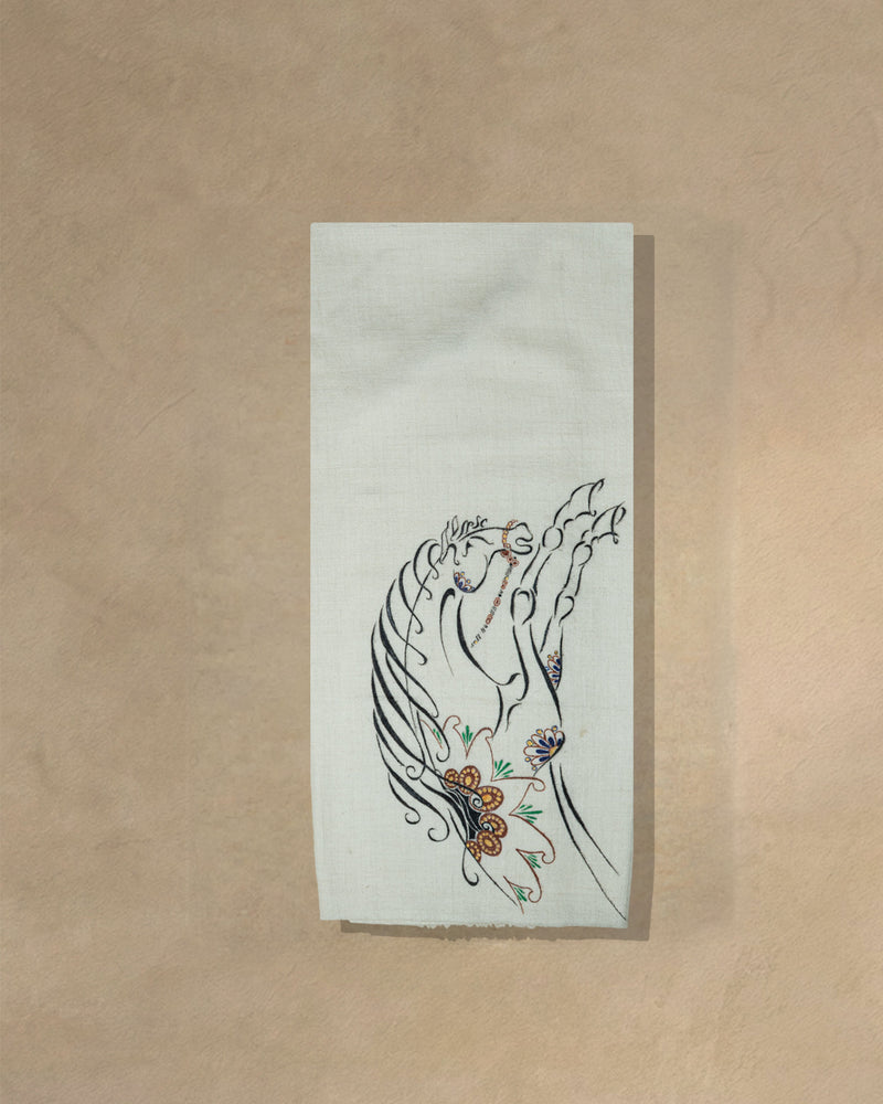 Mane Drift Cashmere Stole cream stole from the Ashwaa Show jumping collection