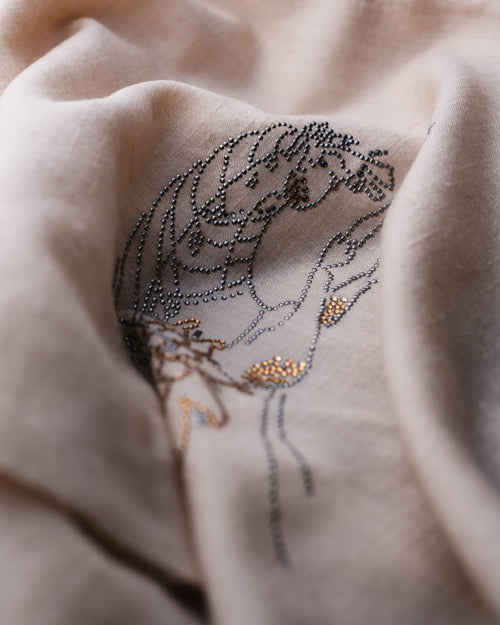 Bascule Arc Cashmere Stoles — Yellow stole from the Ashwaa Show Jumping collection