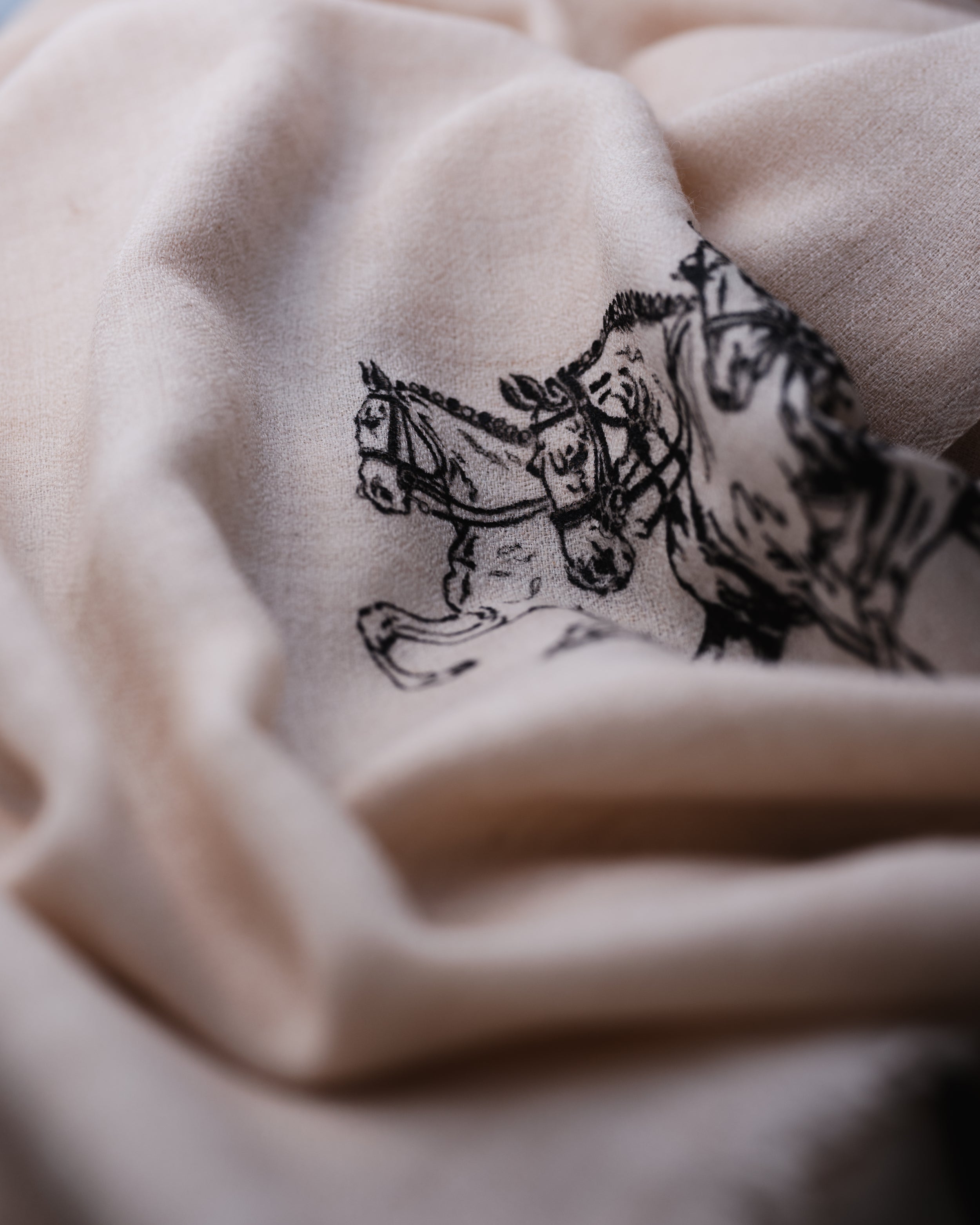 Passage Grace Cashmere Stole — Cream stole from the Ashwaa Dressage collection