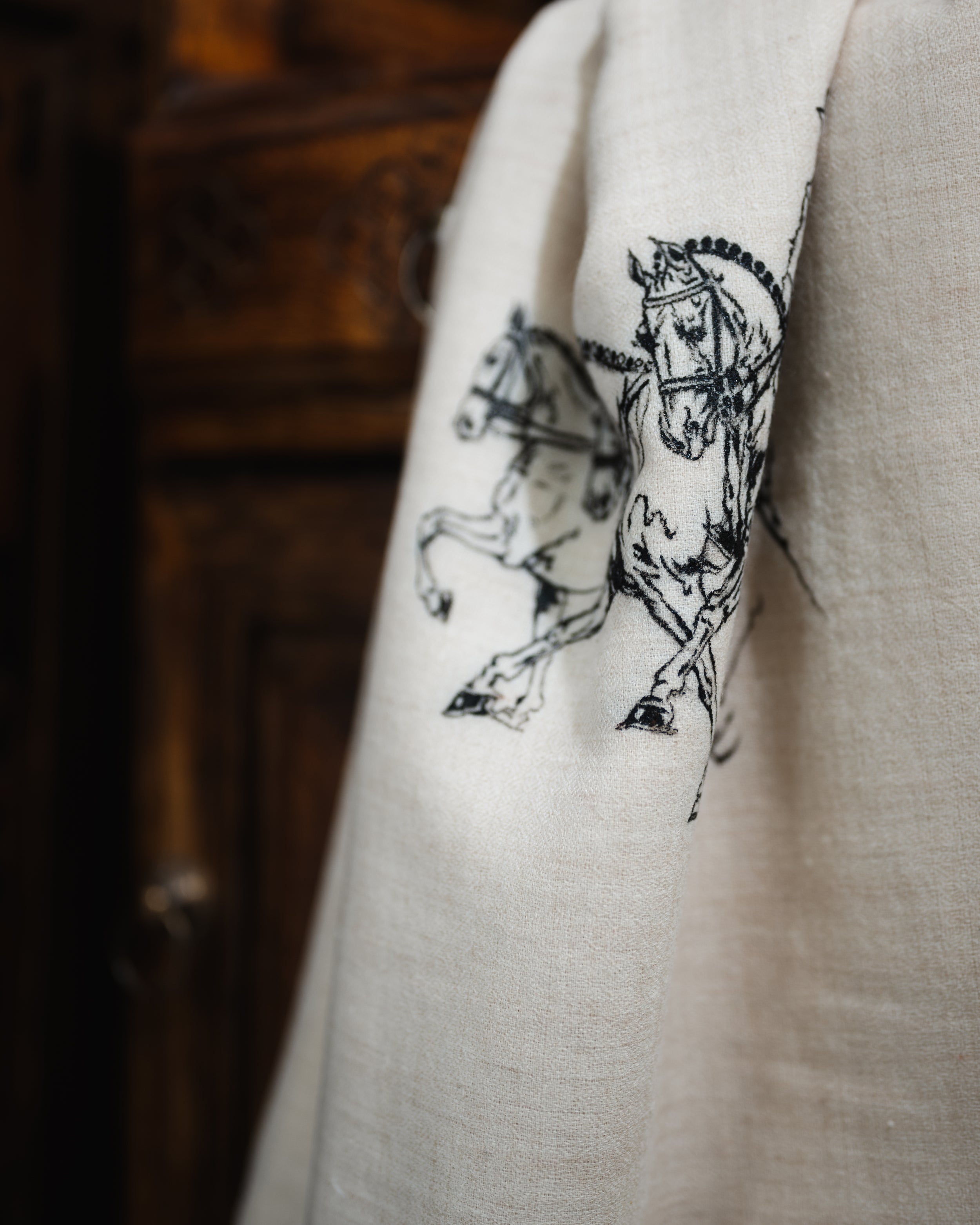 Passage Grace Cashmere Stole — Cream stole from the Ashwaa Dressage collection