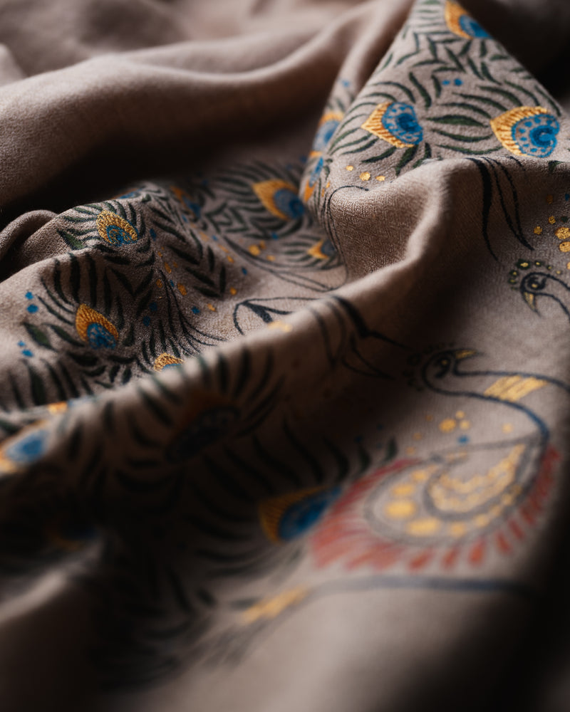 Mane Dusk Cashmere Stole — Cream stole from the Ashwaa Equestrian collection