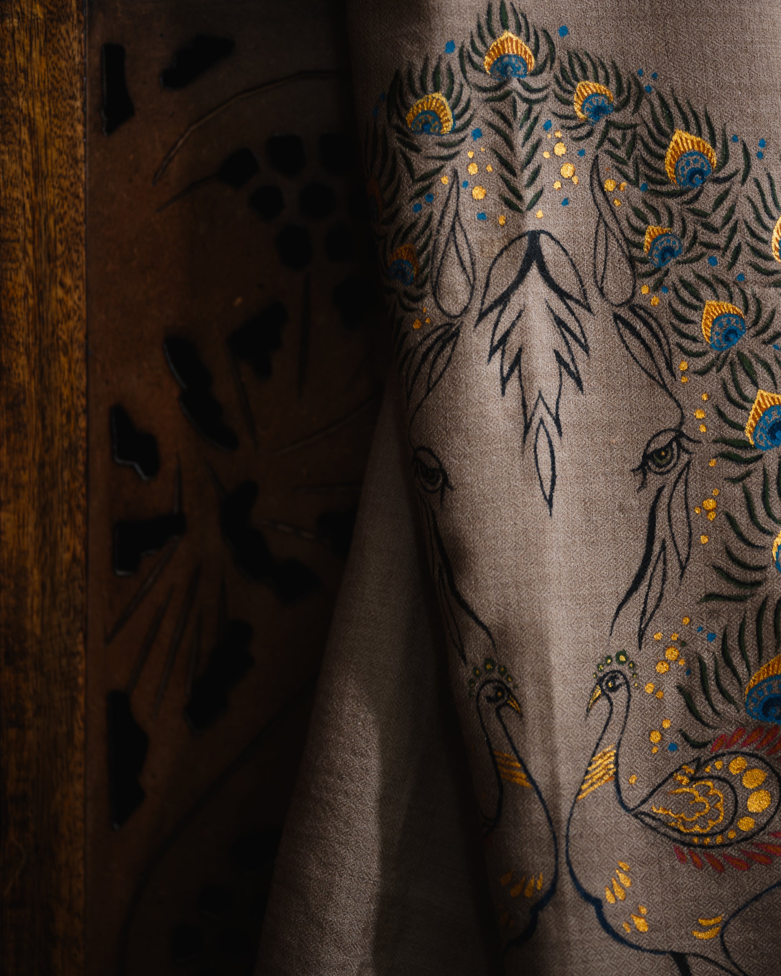 Mane Dusk Cashmere Stole — Cream stole from the Ashwaa Equestrian collection
