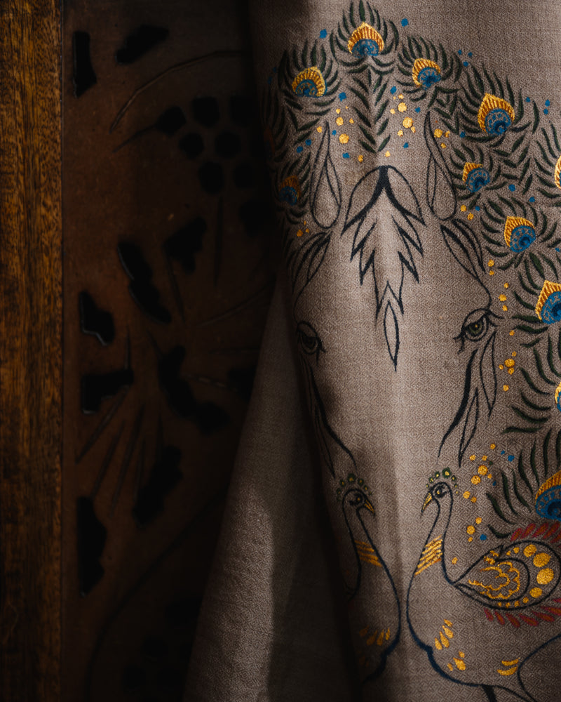 Mane Dusk Cashmere Stole — Cream stole from the Ashwaa Equestrian collection