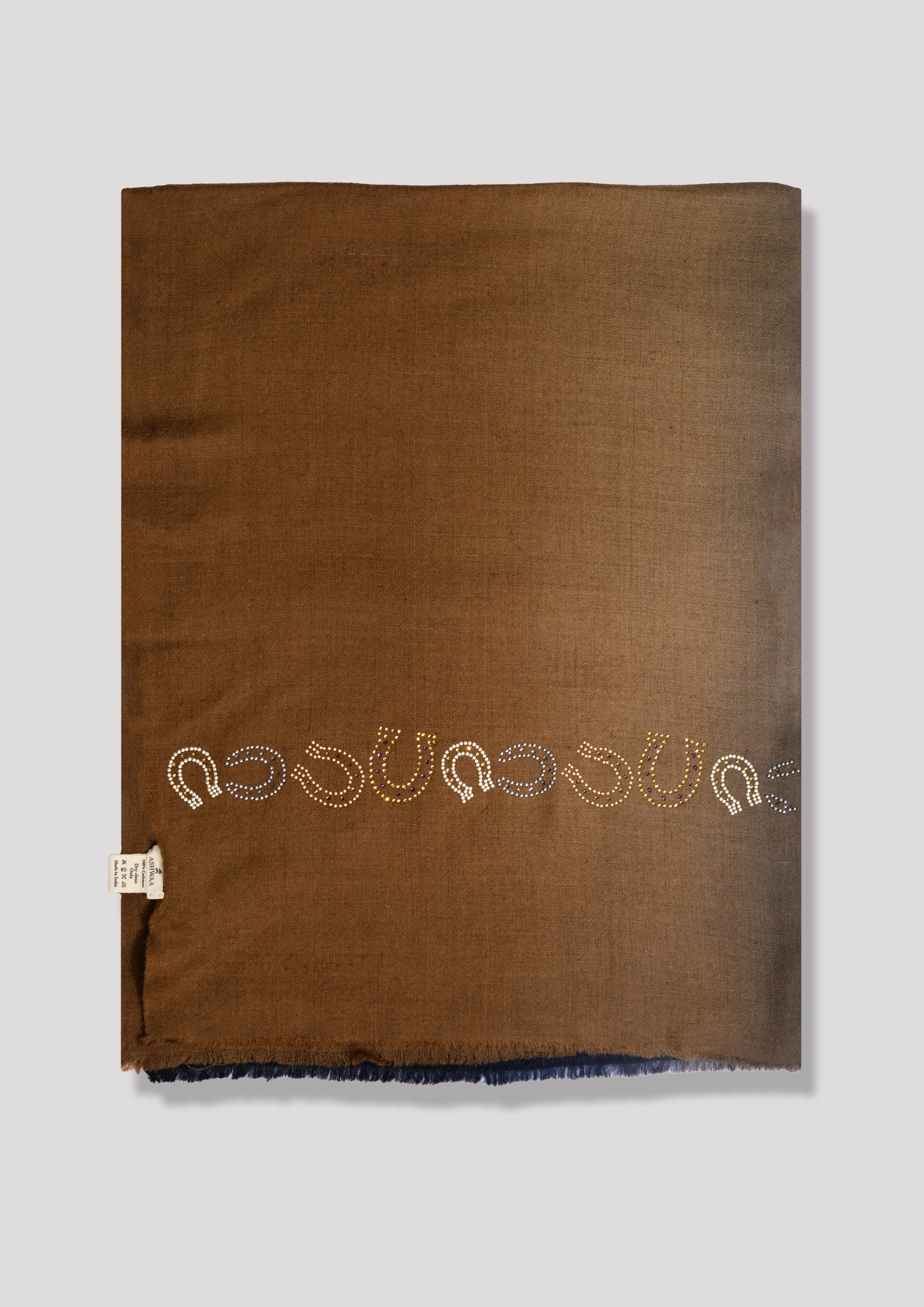 Chukka Stride Cashmere Stole — Brown stole from the Ashwaa Polo collection