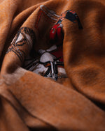 Trumpet Sorrel Cashmere Stole — Earth Brown stole from the Ashwaa Equestrian collection