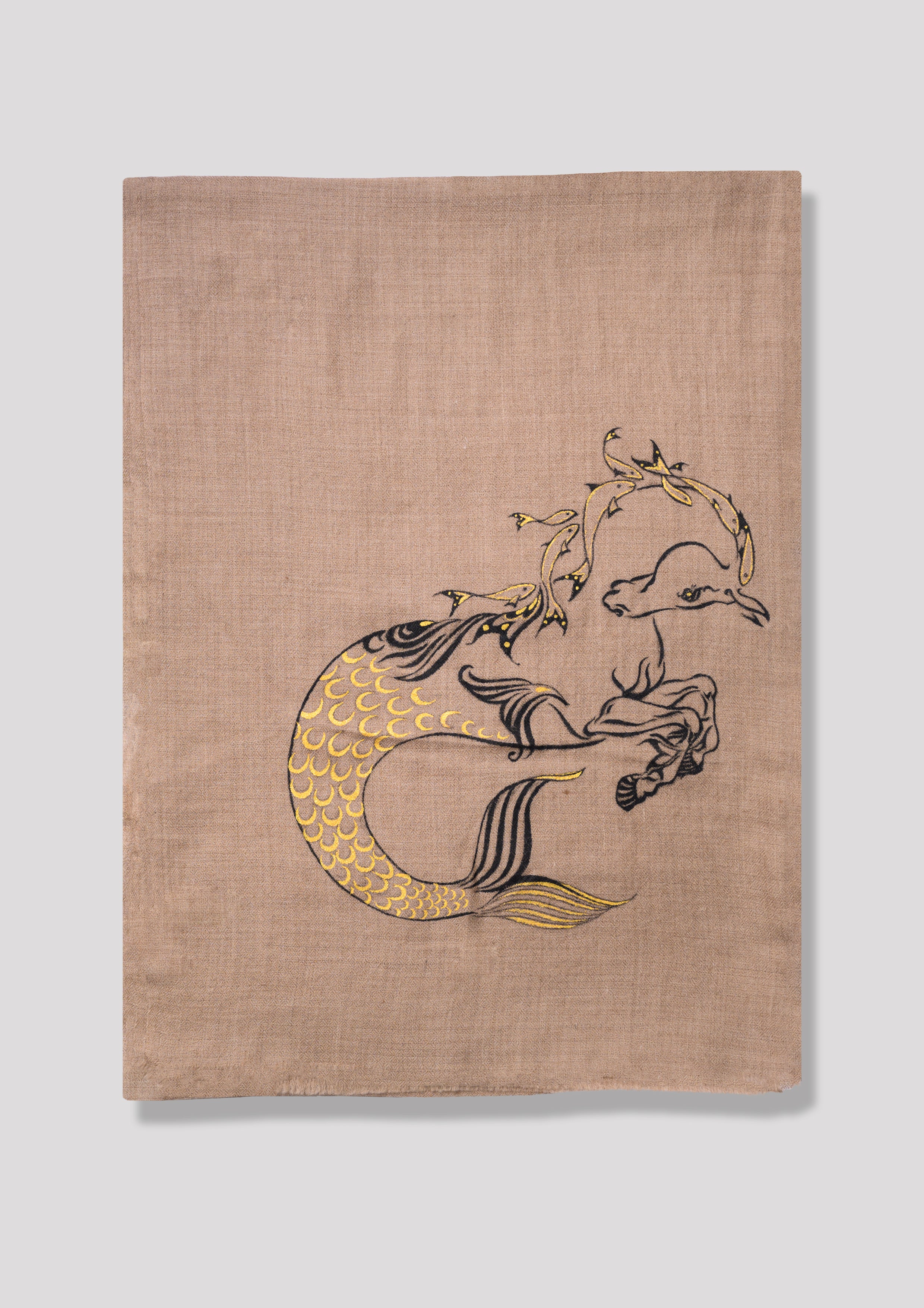 Forelock Myth Cashmere Stole — Beige stole from the Ashwaa Equestrian collection