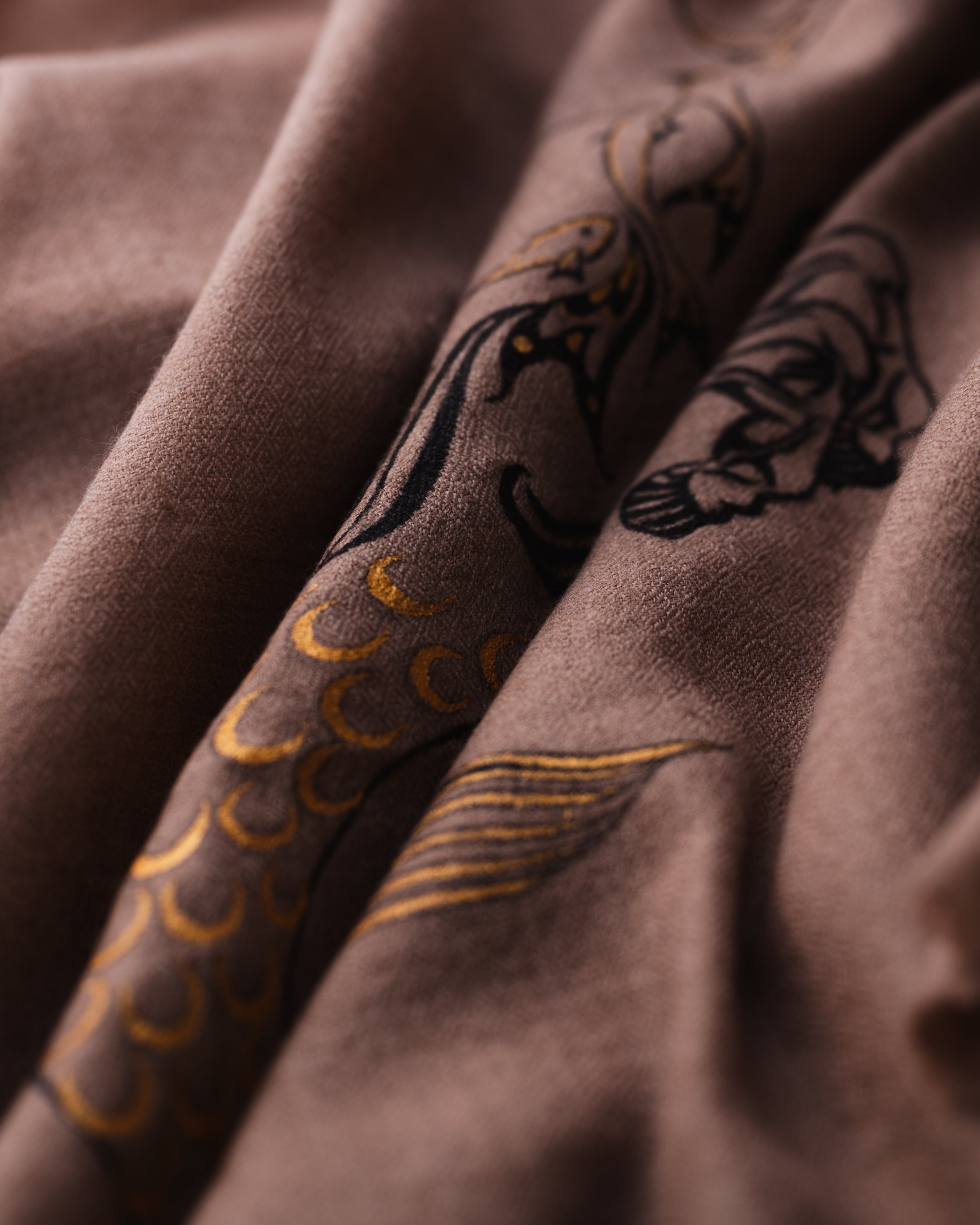 Forelock Myth Cashmere Stole — Beige stole from the Ashwaa Equestrian collection