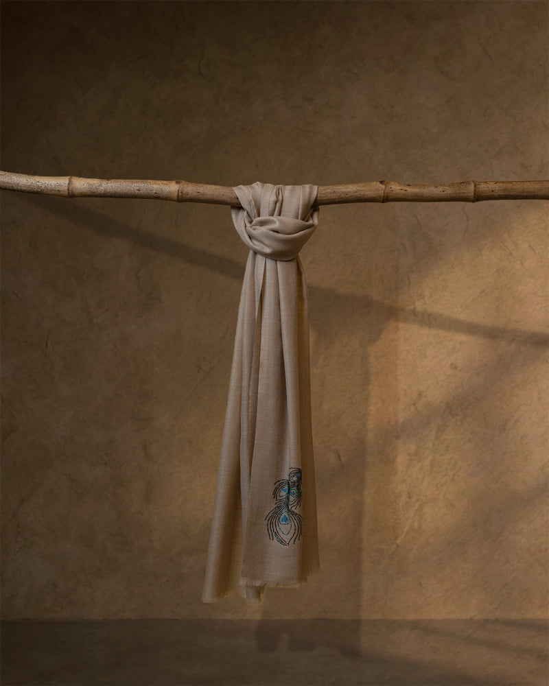 Volte Cadence Cashmere Stole — Earth Brown stole from the Ashwaa Dressage collection