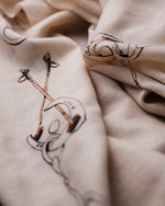 Tack Drift Cashmere Stole — Beige stole from the Ashwaa Polo collection