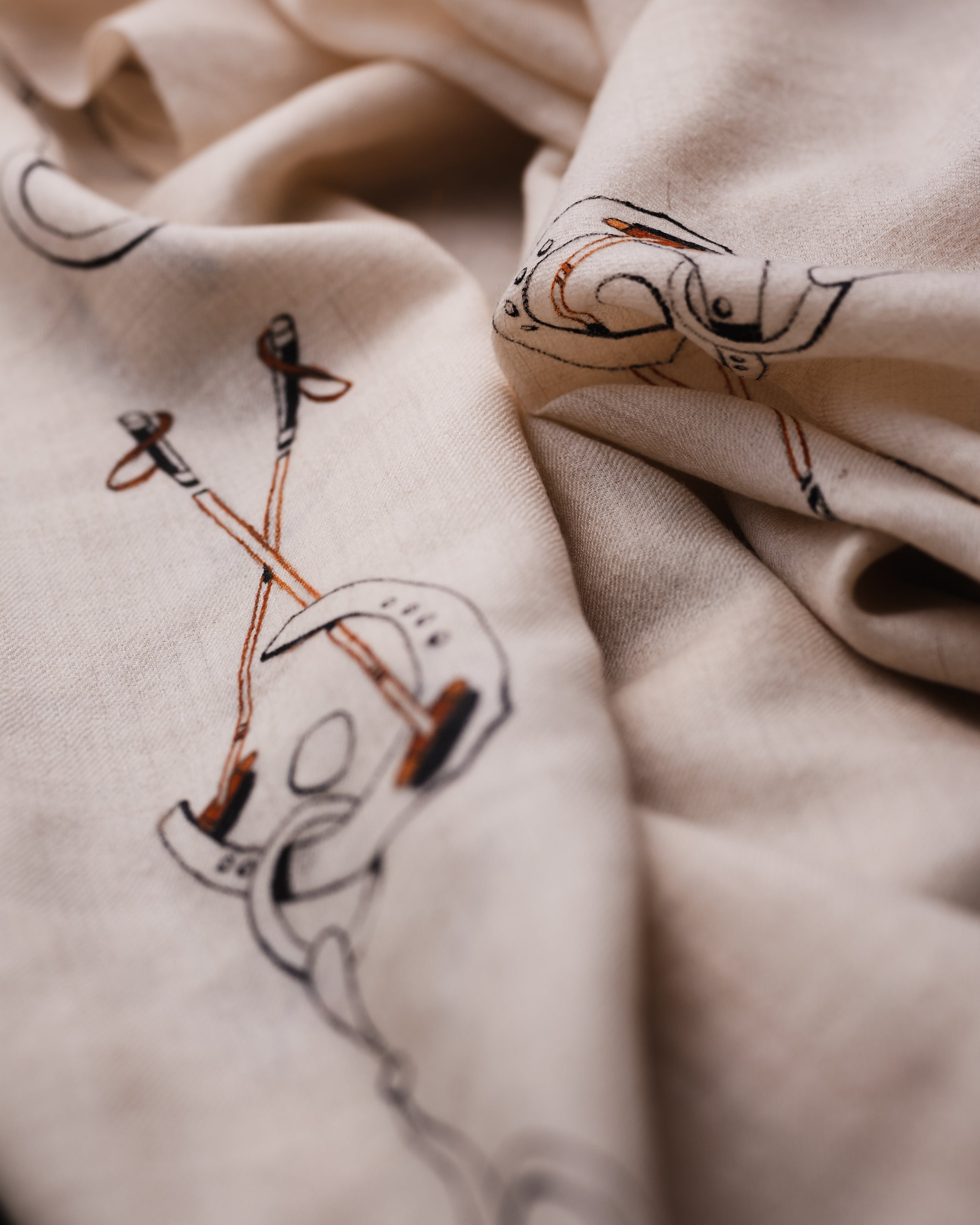 Tack Drift Cashmere Stole — Beige stole from the Ashwaa Polo collection