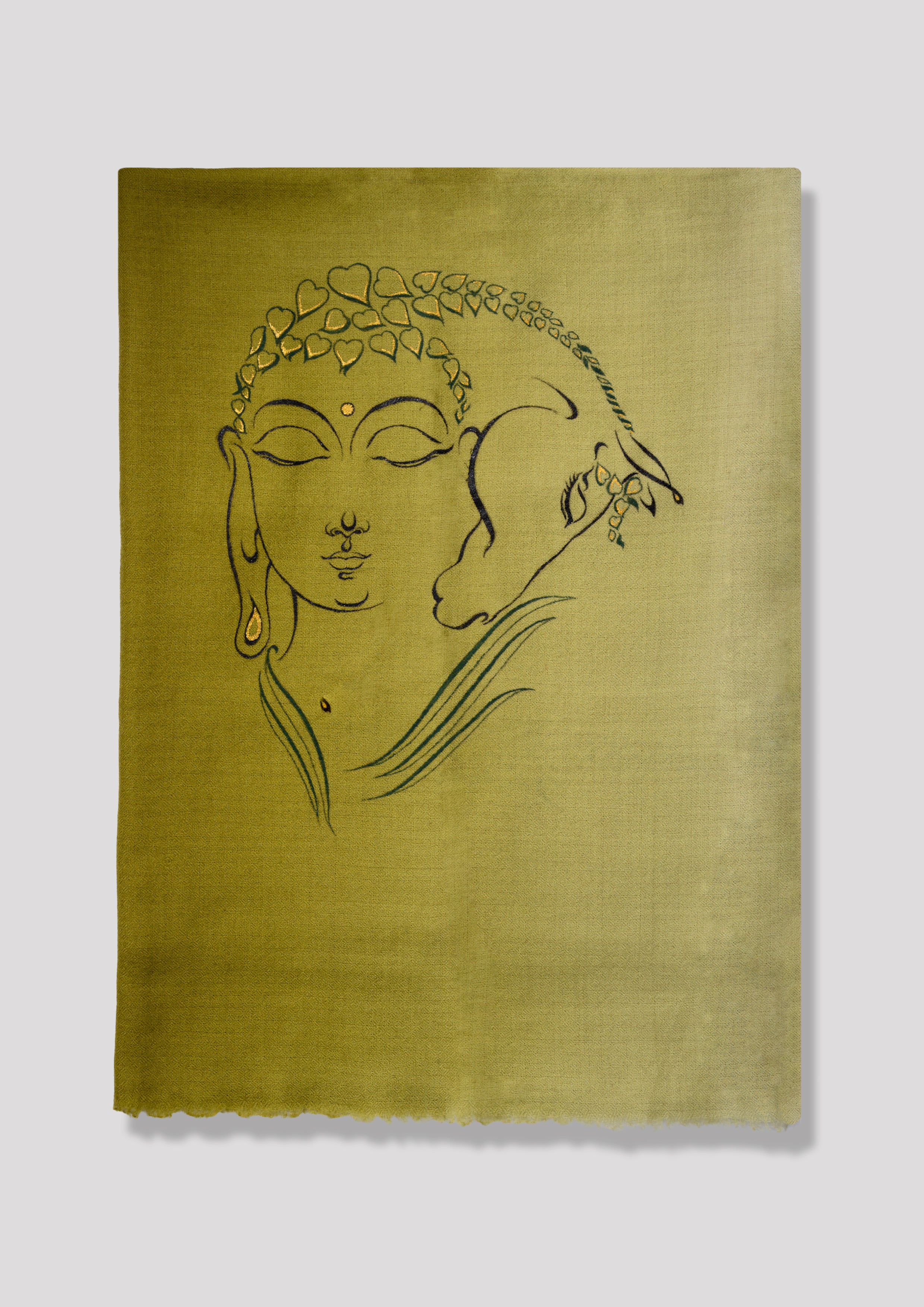 Levade Gilt Cashmere Stole — Lemon Yellow stole from the Ashwaa Dressage collection