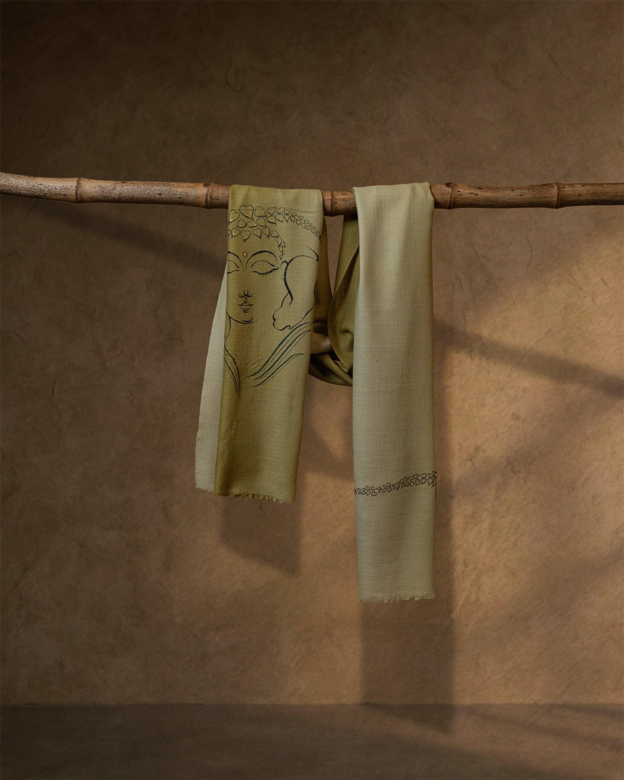 Levade Gilt Cashmere Stole — Lemon Yellow stole from the Ashwaa Dressage collection
