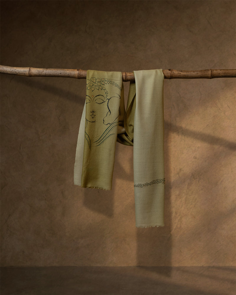 Levade Gilt Cashmere Stole — Lemon Yellow stole from the Ashwaa Dressage collection