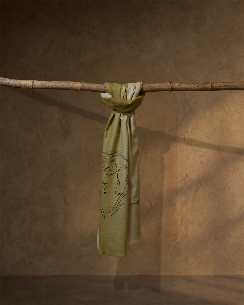 Levade Gilt Cashmere Stole — Lemon Yellow stole from the Ashwaa Dressage collection