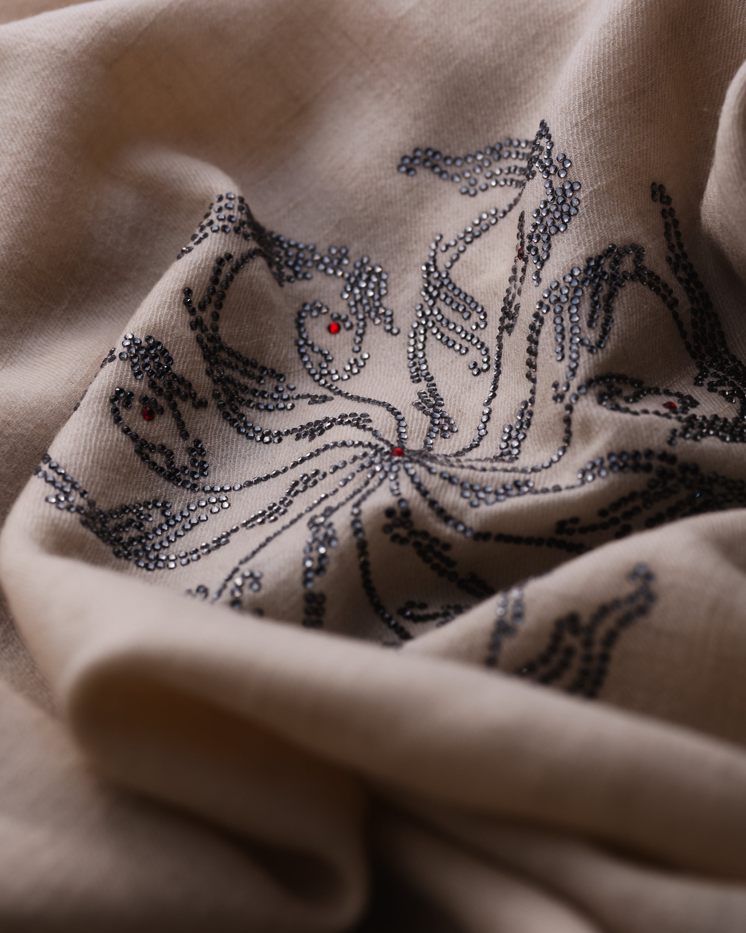 Fetlock Frost Cashmere Stole — Cream stole from the Ashwaa Equestrian collection