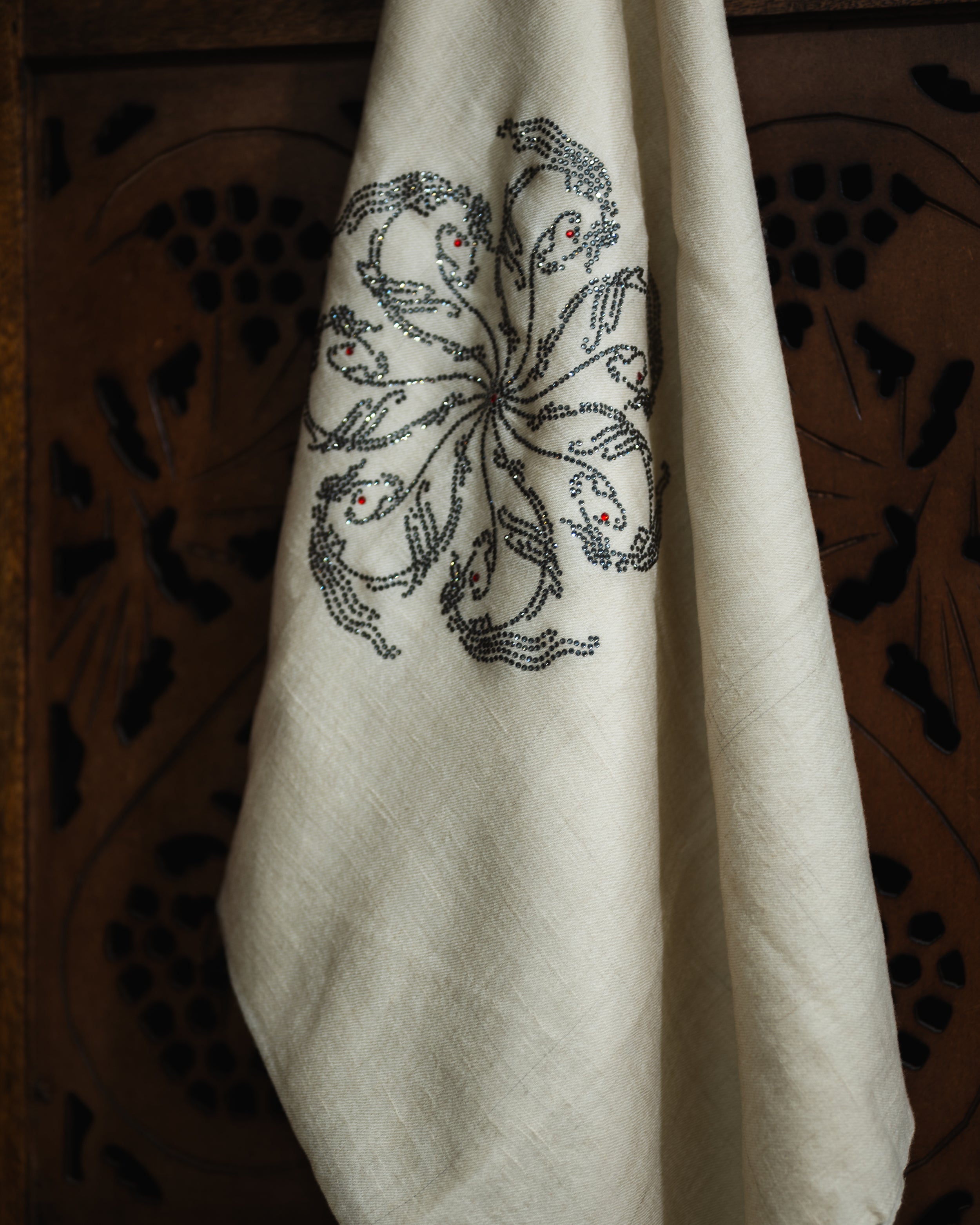 Fetlock Frost Cashmere Stole — Cream stole from the Ashwaa Equestrian collection
