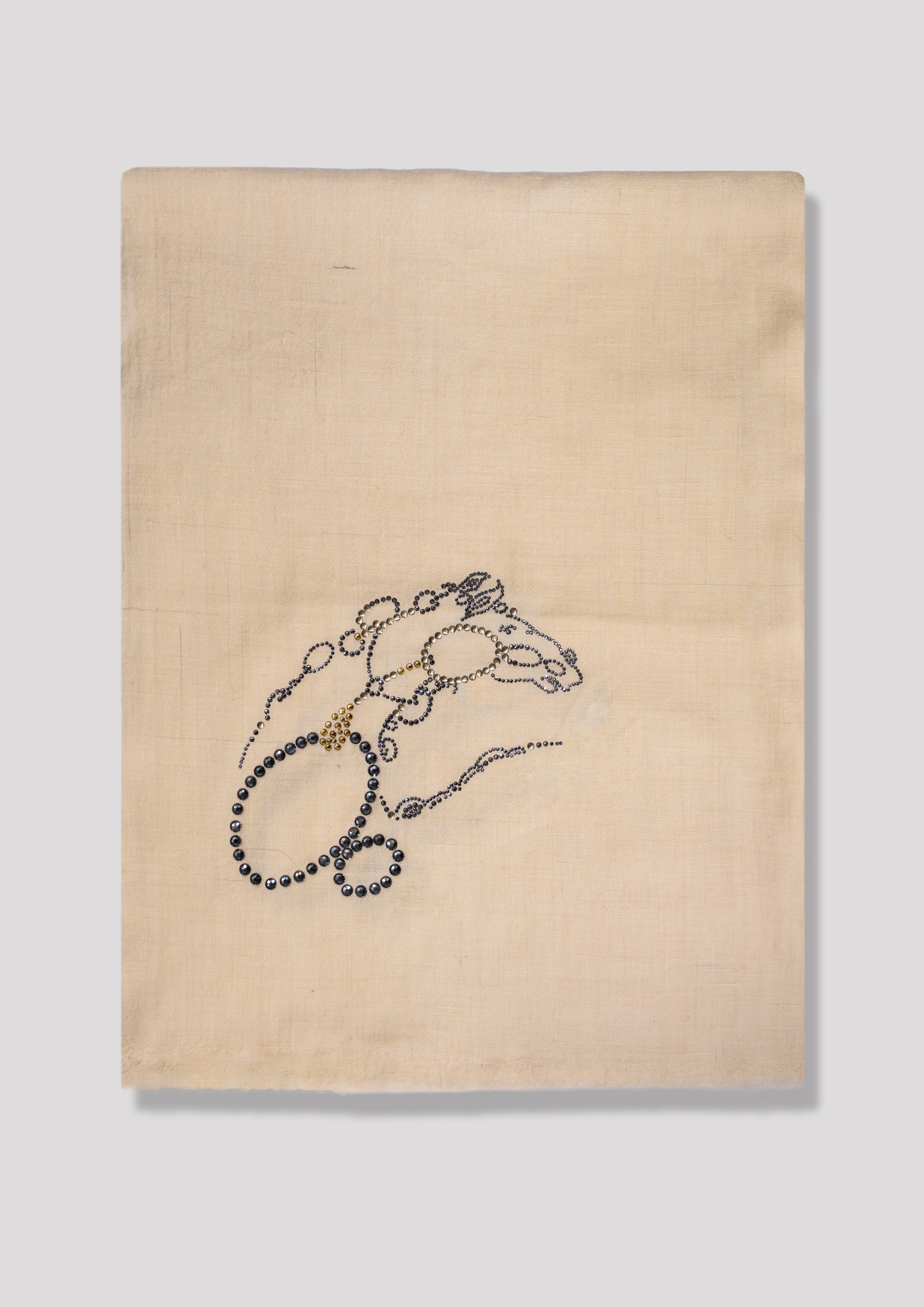 Bridle Frost Cashmere Stole — Cream stole from the Ashwaa Equestrian collection