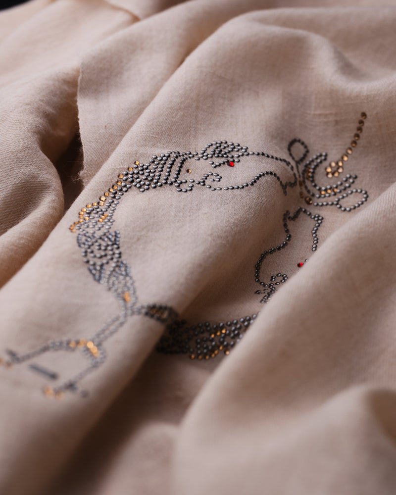Hock Roan Cashmere Stole — Cream stole from the Ashwaa Equestrian collection