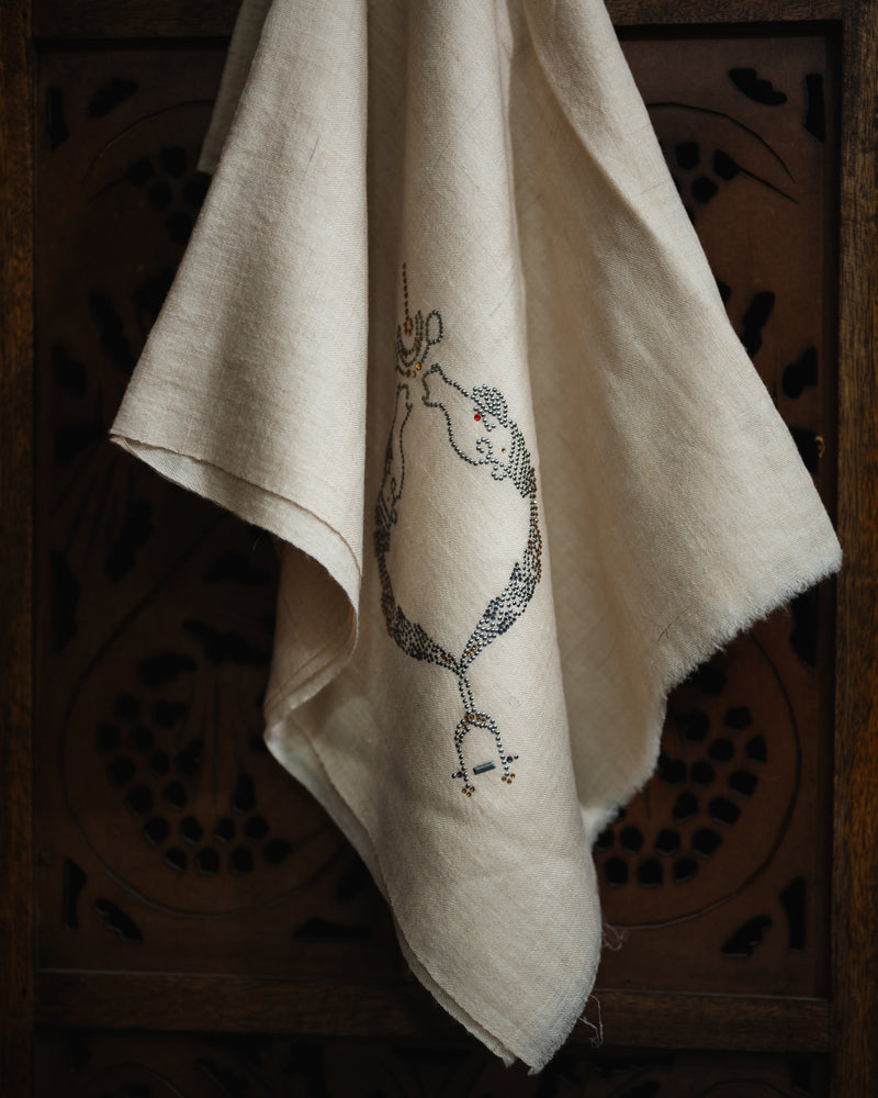 Hock Roan Cashmere Stole — Cream stole from the Ashwaa Equestrian collection