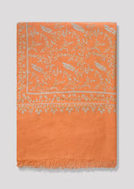Canter Glow Baby Cashmere Stole — Sunset Orange stole from the Ashwaa Icons collection