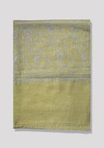 Pasture Dun Baby Cashmere Stole — Olive Green stole from the Ashwaa Icons collection