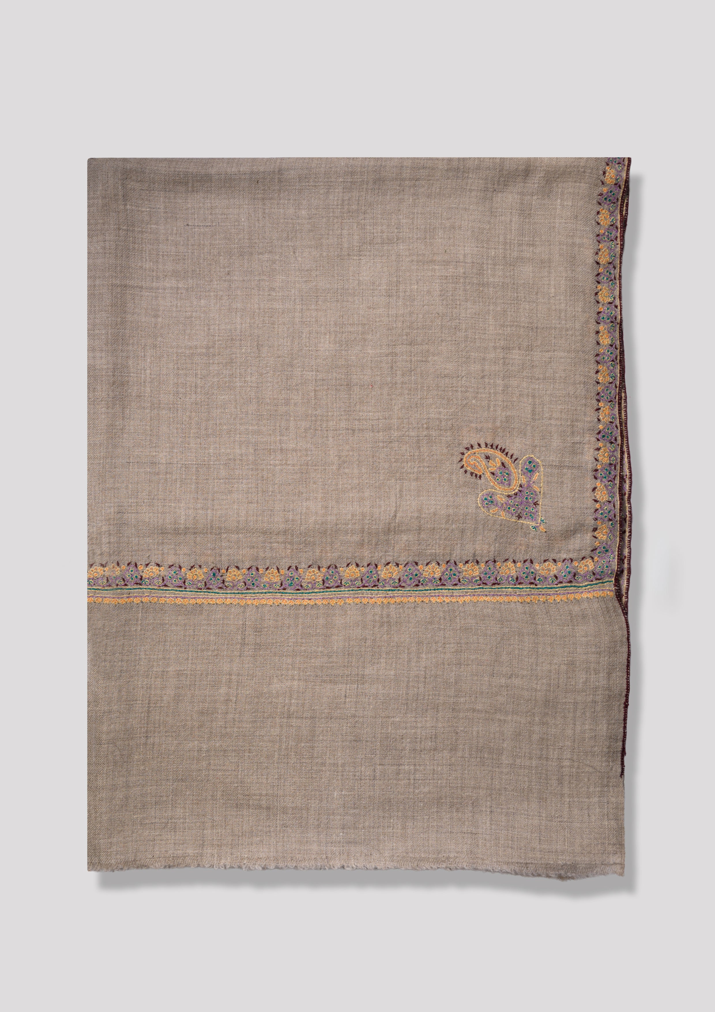 Meadow Dawn Baby Cashmere Stole — Natural Brown stole from the Ashwaa Icons collection