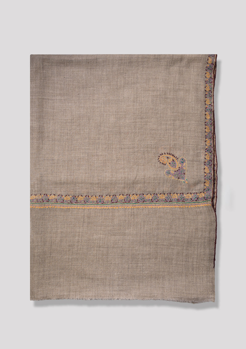 Meadow Dawn Baby Cashmere Stole — Natural Brown stole from the Ashwaa Icons collection