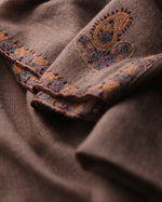 Meadow Dawn Baby Cashmere Stole — Natural Brown stole from the Ashwaa Icons collection