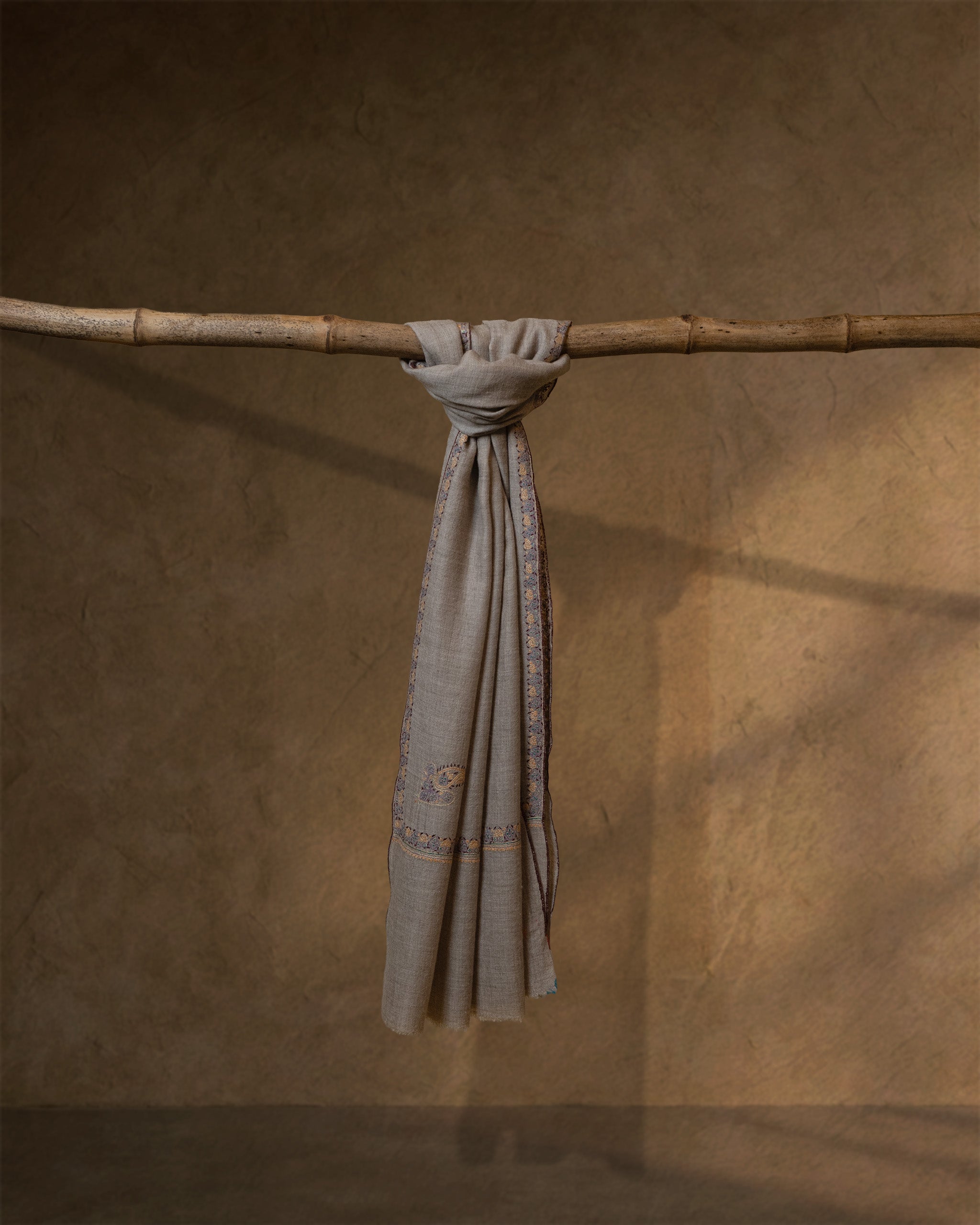 Meadow Dawn Baby Cashmere Stole — Natural Brown stole from the Ashwaa Icons collection