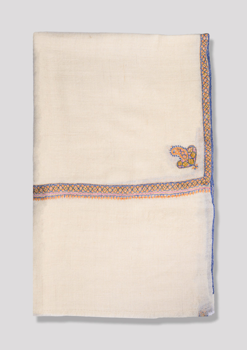 Stirrup Dawn Baby Cashmere Stole — Cream stole from the Ashwaa Icons collection